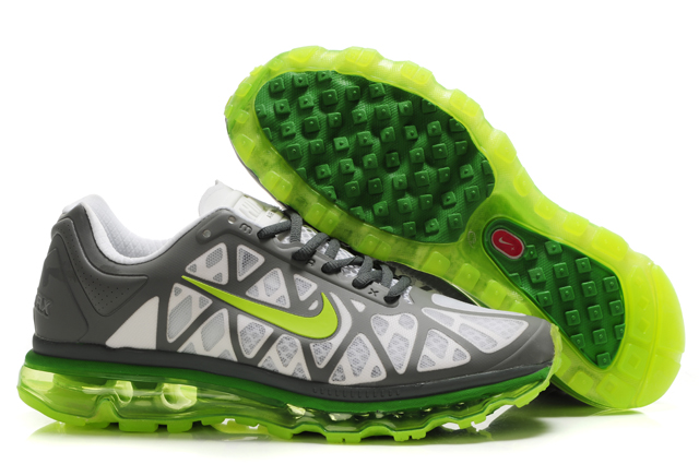 Air Max 2011 Nike Running Trainers Shoes Green Gray Mens